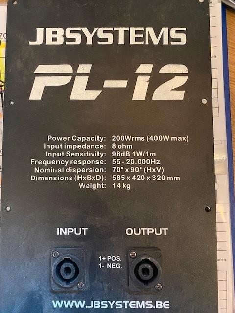 JB Systems Pl12 Incl.APL-12, Audio, Tv en Foto, Luidsprekerboxen, Gebruikt, Ophalen