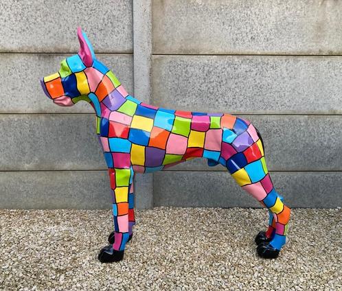 Beeld hond spitse of platte oren / in verschillende kleuren, Tuin en Terras, Tuinbeelden, Nieuw, Dierenbeeld, Overige materialen