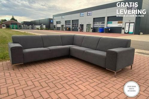 GRATIS LEVERING HEEL BE Mooie Grijze Stoffen Hoekbank, Huis en Inrichting, Zetels | Zetels, Zo goed als nieuw, Hoekbank, Vierpersoons of meer