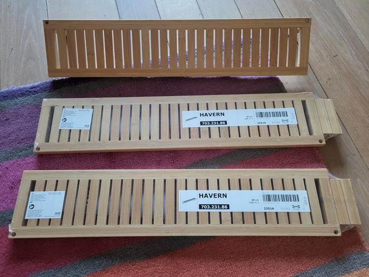 3 bamboe wandplanken Ikea, Huis en Inrichting, Woonaccessoires | Wandplanken en Boekenplanken, Ophalen of Verzenden