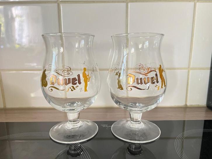 Duo de verres à bière Duvel Jazz, Verzamelen, Glas en Drinkglazen, Gebruikt, Bierglas, Ophalen