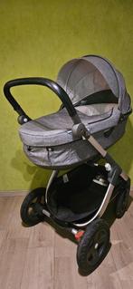 complete 3 in 1 Kinderwagen Stokke Crusi met maxi cosi, Gebruikt, Luchtbanden, Ophalen, Kinderwagen