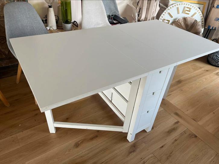 Norden IKEA witte klaptafel in goede staat, Huis en Inrichting, Tafels | Eettafels, Gebruikt, Ophalen