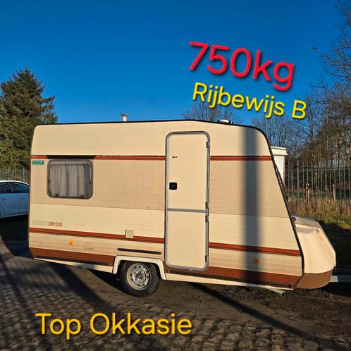 Caravan 750kg Rijbewijs B Top okkasie camping werfkeet bouw, Caravans en Kamperen, Caravans, Bedrijf, tot en met 4, 500 - 750 kg