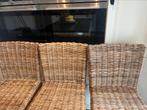 3 rieten Barkrukken, Huis en Inrichting, Ophalen, Riet of Rotan, Gebruikt, Drie