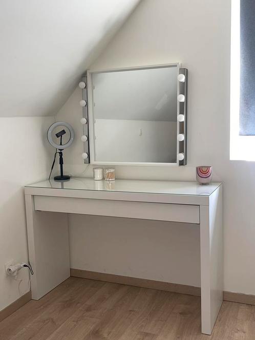 Witte kaptafel met spiegel — Als nieuw, Huis en Inrichting, Tafels | Kaptafels, Zo goed als nieuw, Ophalen
