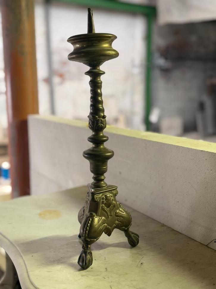 Antiek- kandelaar, Huis en Inrichting, Woonaccessoires | Kandelaars en Kaarsen, Kandelaar, Goud, Ophalen