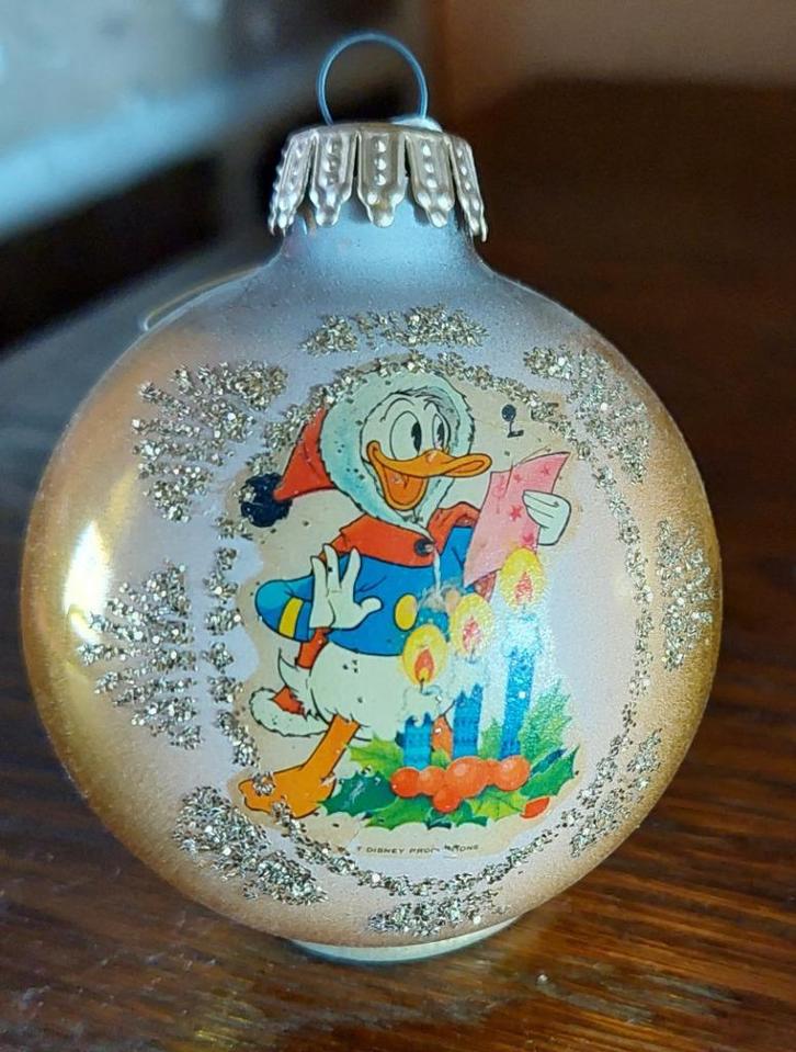oude kerstbal Donald Duck, Verzamelen, Disney, Gebruikt, Overige typen, Donald Duck, Ophalen of Verzenden