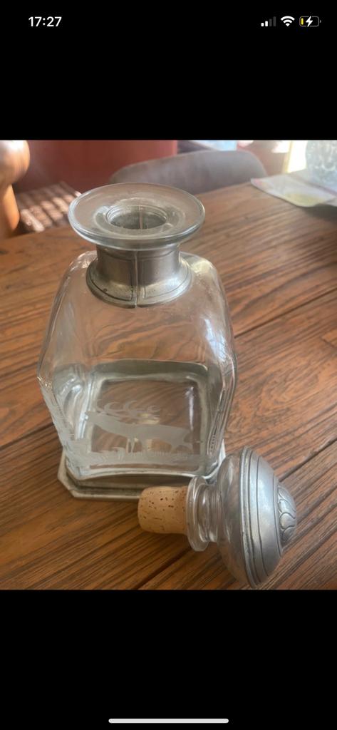 Carafe verre etain, Enlèvement ou Envoi, Comme neuf