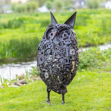 metalen uil - groot beeld - Mooievogels disponible aux enchères