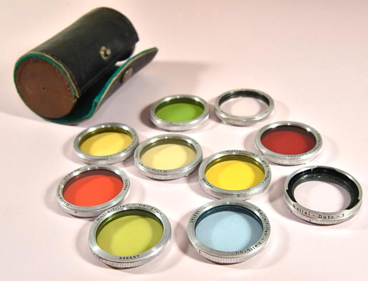 ROLLEIFLEX/ROLLEICORD Bay 1, set van 10 filters, TV, Hi-fi & Vidéo, Photo | Filtres, Utilisé, Autres types, Autres marques, Enlèvement ou Envoi