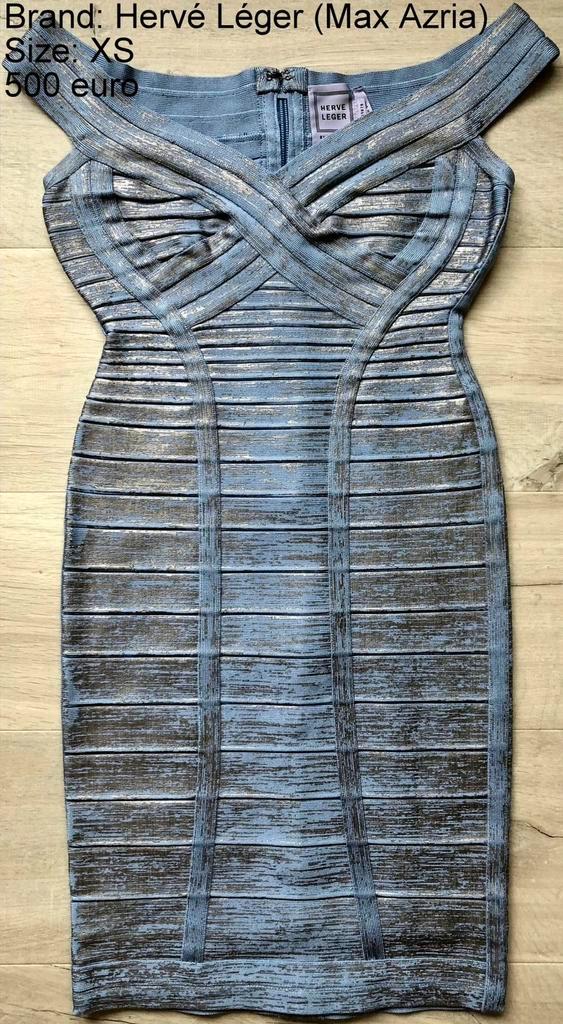 Blauw kleedje Hervé Léger XS, Kleding | Dames, Jurken, Nieuw, Maat 34 (XS) of kleiner, Blauw, Boven de knie, Ophalen of Verzenden