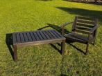 Ikea tafel / bank + zetel / stoel hout - terras tuinstoel, Ophalen, Gebruikt, Bank, Tuinset
