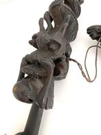 Antieke handgesneden pijp (hout) sierlijke vorm draak, Ophalen of Verzenden