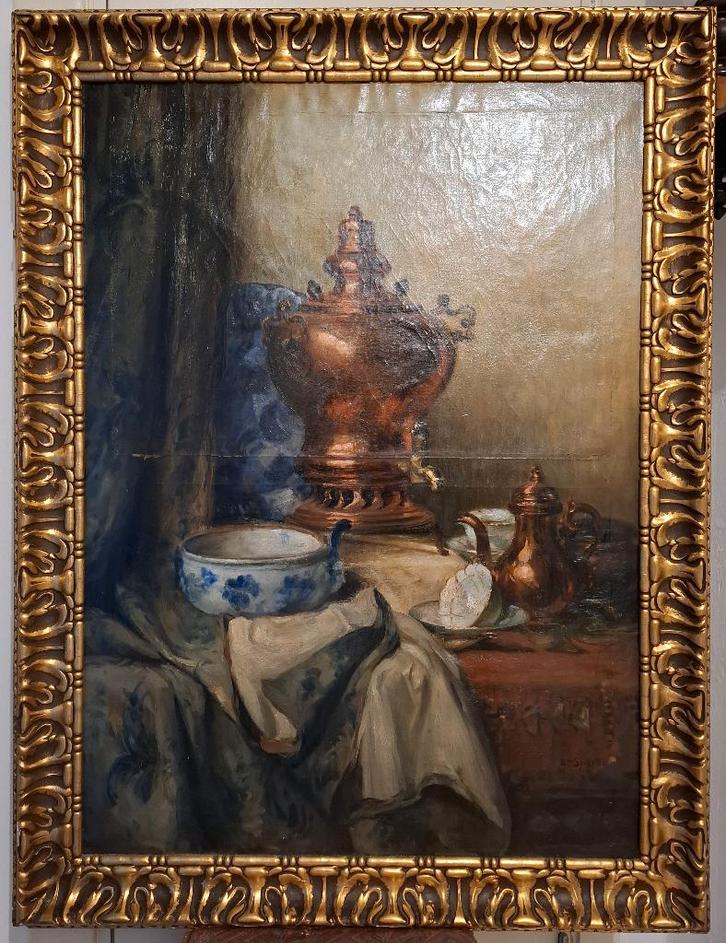 Groot „" Stilleven met een samovar "” uit 1918.”, Antiek en Kunst, Kunst | Schilderijen | Klassiek, Ophalen
