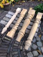 4 houten gedraaide eiken zuilen / poten / tafelpoten., Huis en Inrichting, Ophalen, Tafelpoot, Zo goed als nieuw, Eikenhout