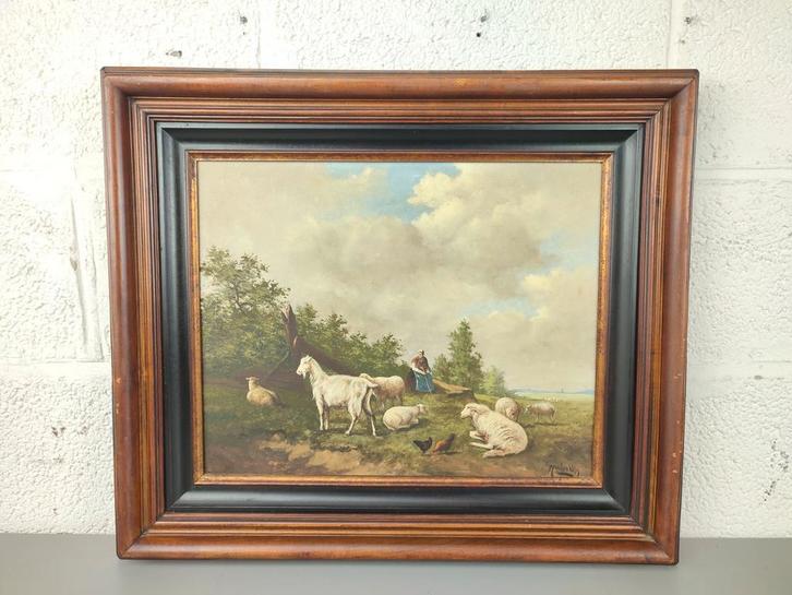 Meurisse Willy - vrouw met dieren, Antiek en Kunst, Kunst | Schilderijen | Klassiek, Ophalen of Verzenden