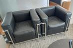 Le Corbusier fauteuils Cassina zwart leder/chroom, Ophalen