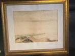 Nieuwpoort 1951-J.(Jean) Van Den Bossche1910-2003-waterverf, Antiek en Kunst, Ophalen
