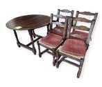 Table ronde + 4 chaises, 100 à 150 cm, Rond, Enlèvement, Utilisé