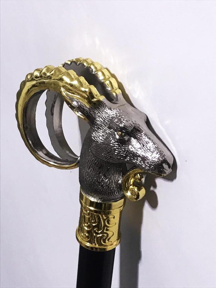Luxe Wandelstok Ram Sierdegen verguld Zilver✨😎💑👌, Diversen, Wandelstokken, Nieuw, Verstelbaar, Opvouwbaar, Ophalen of Verzenden