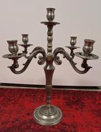 te koop tinnen vijfarmige kandelaar, Antiek en Kunst, Ophalen