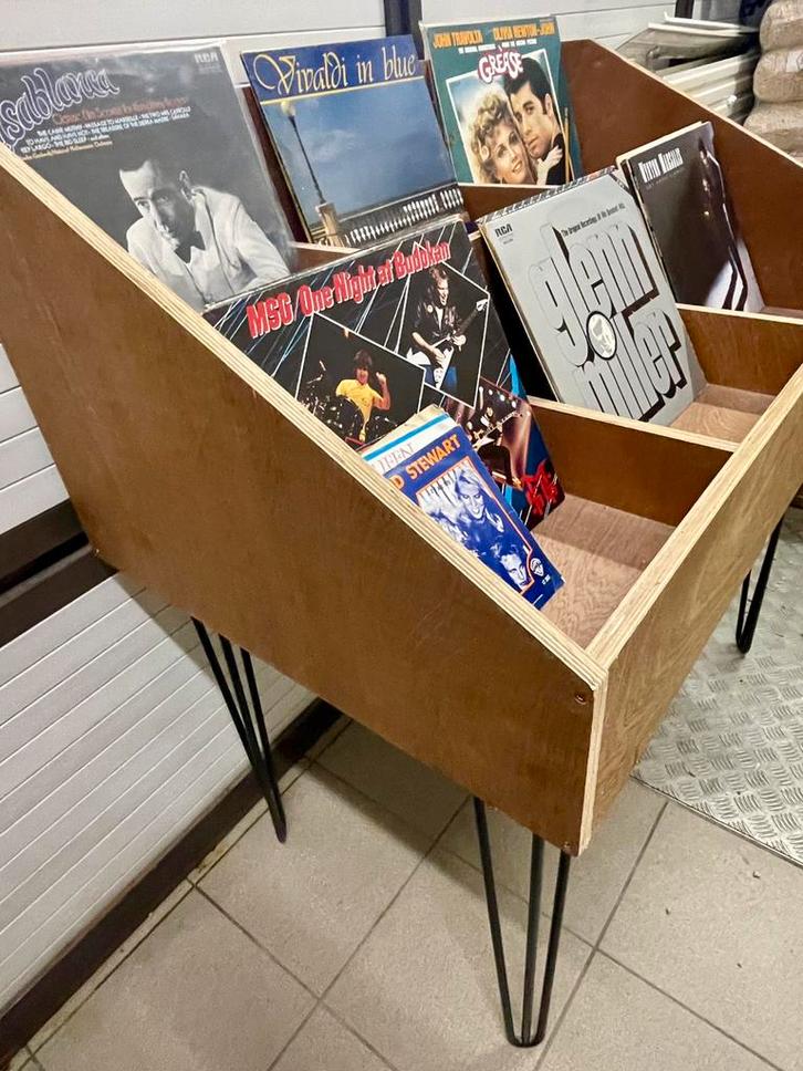 Vintage platenhouder / LP-bak, Audio, Tv en Foto, Platenspelers, Zo goed als nieuw, Platenspeler-onderdeel, Overige merken, Ophalen