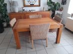 Eiken tafel met 4 stoelen, Huis en Inrichting, Ophalen, Zo goed als nieuw