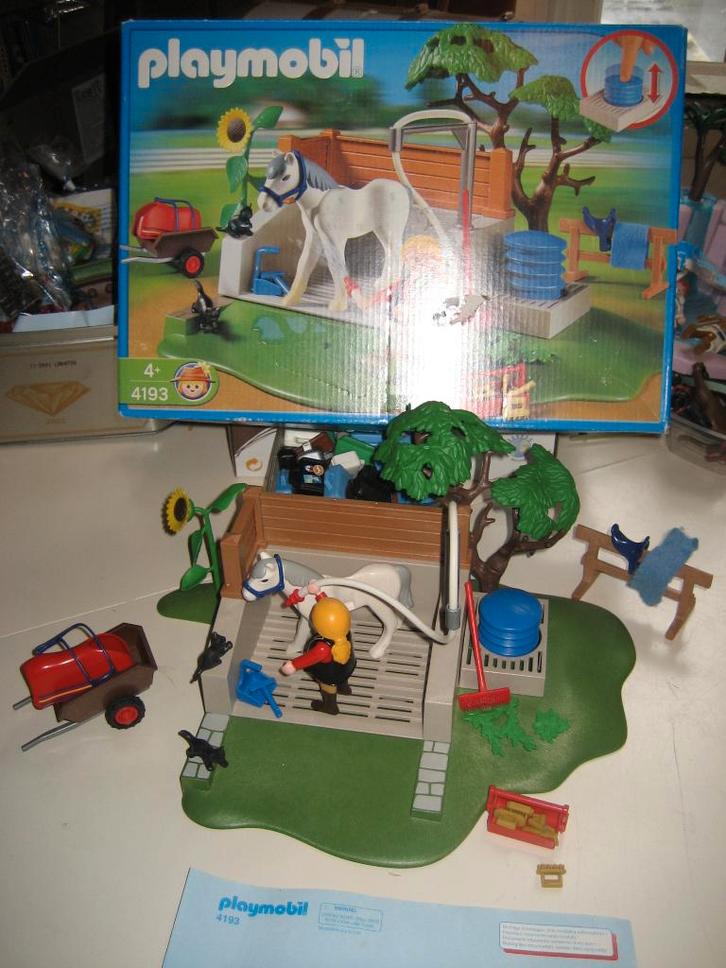 playmobil 4193 paarden wasplaats, Kinderen en Baby's, Speelgoed | Playmobil, Zo goed als nieuw, Complete set, Ophalen of Verzenden
