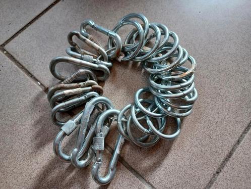 Ijzeren karabijnhaken, S haken, ringen en kettingen, Doe-het-zelf en Bouw, IJzerwaren en Bevestigingsmiddelen, Zo goed als nieuw