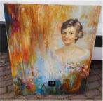 Mooi Modern Geschilderd Werk 'Vrouw en Bloemen' - Torrent, Antiek en Kunst, Kunst | Schilderijen | Modern, Ophalen of Verzenden