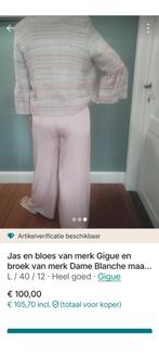 Ensemble merk Gigue broek Dame Blanche,, Comme neuf, Taille 38/40 (M), Rose, Enlèvement ou Envoi