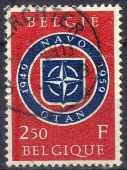 Belgie 1959 - Yvert/OBP 1094 - 10e verjaardag Navo (ST), Timbres & Monnaies, Timbres | Europe | Belgique, Affranchi, Envoi