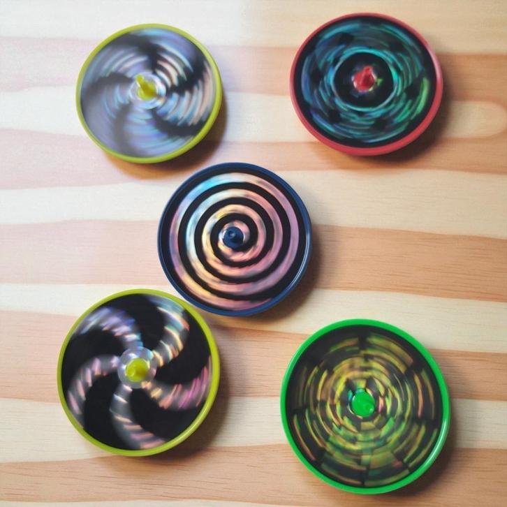 5-Delige holografische tollen set, Kinderen en Baby's, Speelgoed | Overig, Nieuw, Jongen of Meisje, Verzenden