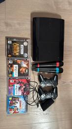 PS3 + 2 controllers + 2 mics + 4 games, Games en Spelcomputers, Spelcomputers | Sony PlayStation 3, Ophalen, Zo goed als nieuw
