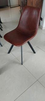8 LEDEREN STOELEN IN GOEDE STAAT., Ophalen, Gebruikt, Bruin, Vijf, Zes of meer stoelen