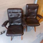 Vintage fauteuils Poly X, Huis en Inrichting, Fauteuils, Ophalen, Minder dan 75 cm, Leer, Zo goed als nieuw