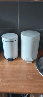 2 poubelles métalliques, Maison & Meubles, Accessoires pour la Maison | Poubelles, Enlèvement ou Envoi, Comme neuf, À pédale