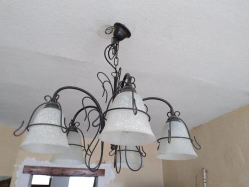 lampe rustique, Maison & Meubles, Lampes | Suspensions, Comme neuf, Verre, Métal, Enlèvement