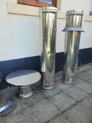 conduits de fumée double paroi isolé + chapeau, Enlèvement, Comme neuf, Autres types