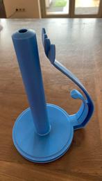 Keukenrol houder tupperware. Kleur lichtblauw, Ophalen, Gebruikt