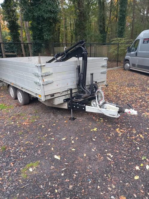 Aanhangwagen kipper met laadkraan, Auto diversen, Aanhangers en Bagagewagens, Zo goed als nieuw, Ophalen