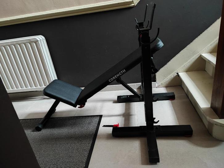 Corength fitness bank + bench press., Sport en Fitness, Fitnessmaterialen, Gebruikt, Fitnessbank, Armen, Benen, Borst, Buik, Rug