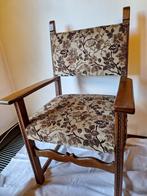 houten stoel met stoffen bekleding, Gebruikt, Bruin, Eén, Hout