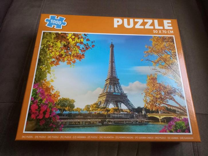 Puzzel 1000 stuks - Eiffeltoren, Parijs, Hobby en Vrije tijd, Denksport en Puzzels, Gebruikt, Legpuzzel, 500 t/m 1500 stukjes