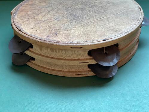 Authentieke vintage tamboerijn met natuurvel, Muziek en Instrumenten, Overige Muziek en Instrumenten, Zo goed als nieuw, Ophalen of Verzenden