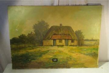 Mooi Geschilderd werk 'Hoeve in de Kempen' - gesigneerd beschikbaar voor biedingen