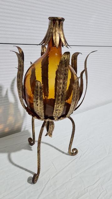 Smeedijzeren staander dame jeanne fles Vilella, Demijohn beschikbaar voor biedingen