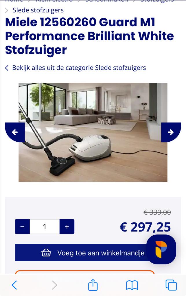Aspirateur Miele, sans sac !