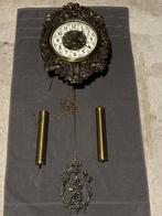 Antieke wandklok met open slinger en gewichten, Maison & Meubles, Accessoires pour la Maison | Horloges, Enlèvement ou Envoi, Horloge murale